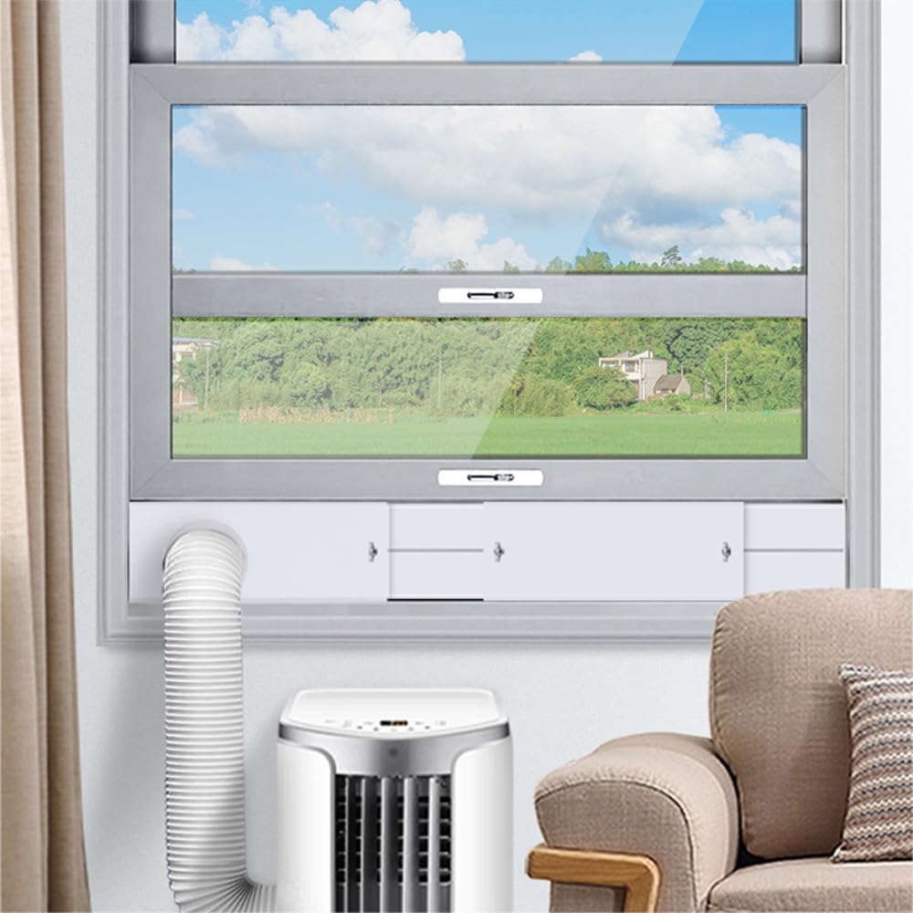 Complete 6-Piece Window Seal Kit for Portable Air Conditioner - Fits Sliding Windows and Doors - Extends up to 87in - Includes 5.9in Exhaust Hose and Rain Cover