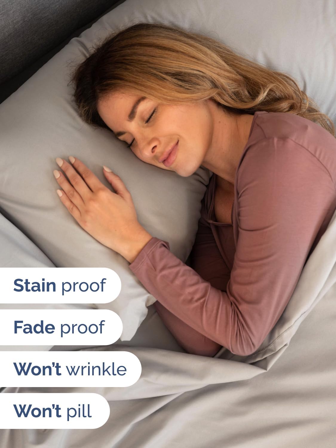 Skiennix Extra Deep King Sheet Set - 6 Piece Breathable Cooling Bedding - Soft Wrinkle-Free Light Grey
