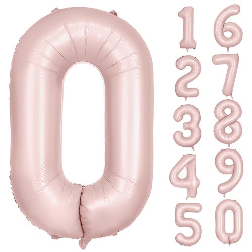 40 inch Pink Number Balloon Light Pink 0 Balloon Number 0 Balloon for Birthday Party Decorations
