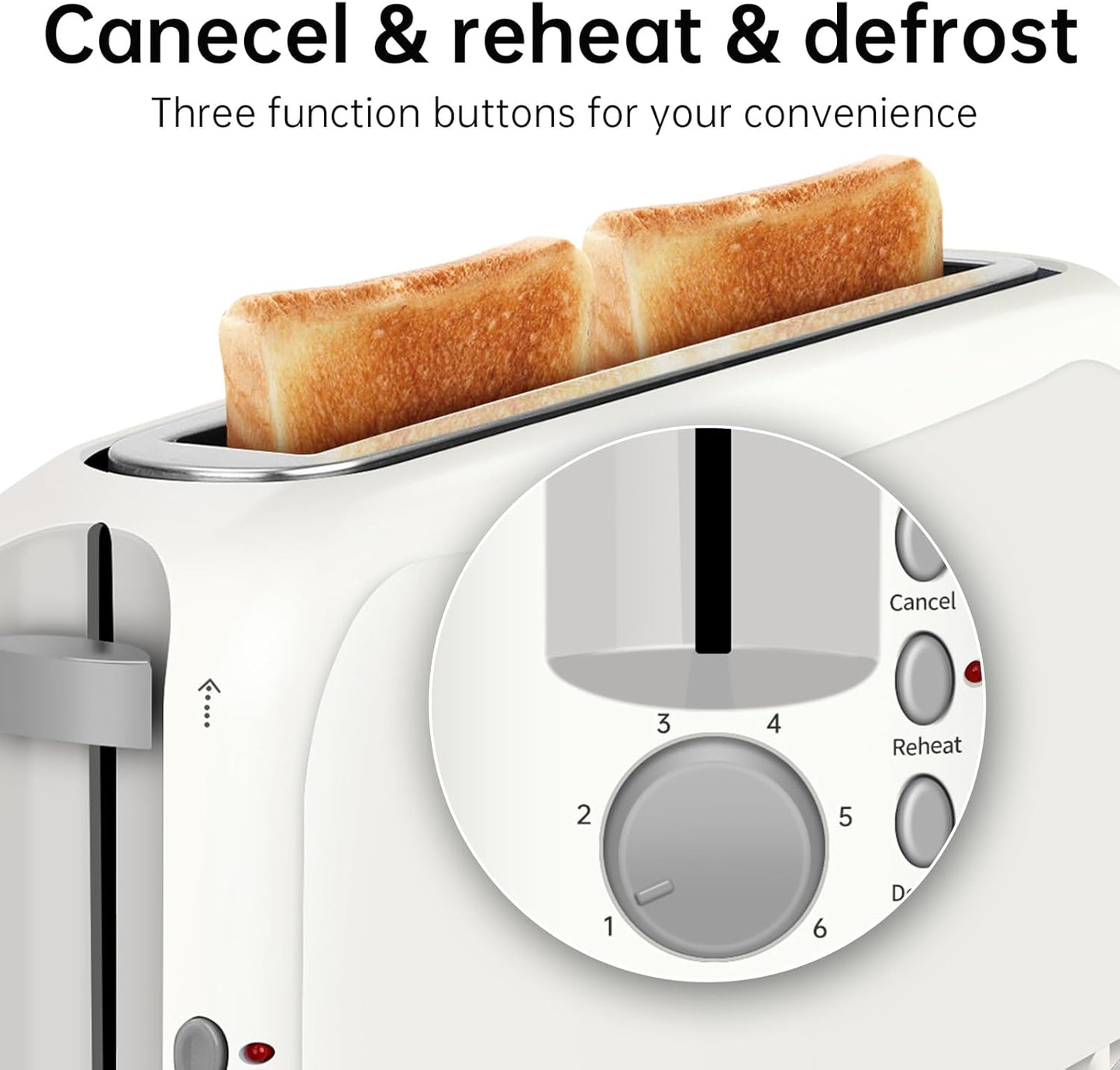 SEEDEEM 2-Slice Slim Toaster - Fits Bagels & Artisan Bread | 10" Long Slot, 6 Shade Settings, Auto Shut-Off, White