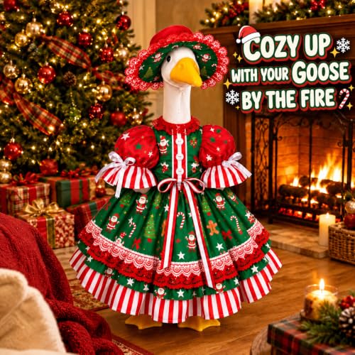 Xmas Lolita Porch Goose Outfit for 23" Statues - Holiday Decor