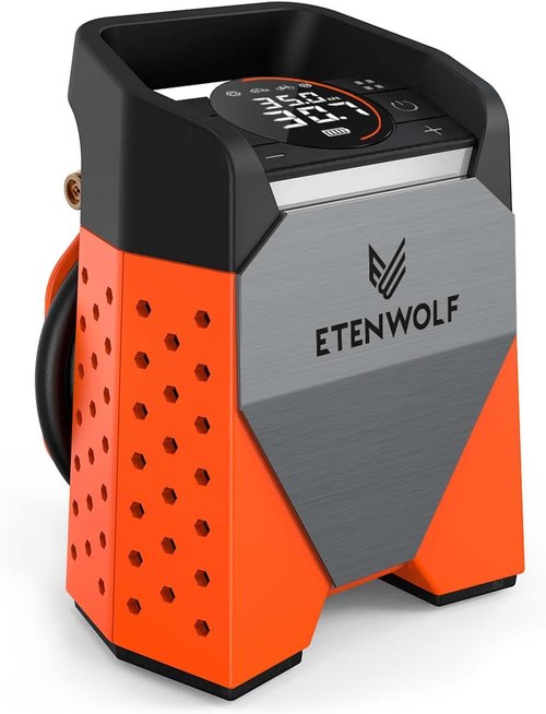 ETENWOLF Zephyr S3 Tire Inflator - Portable Air Compressor with 160 PSI | Fast 1 Min Inflation, Vivid Orange