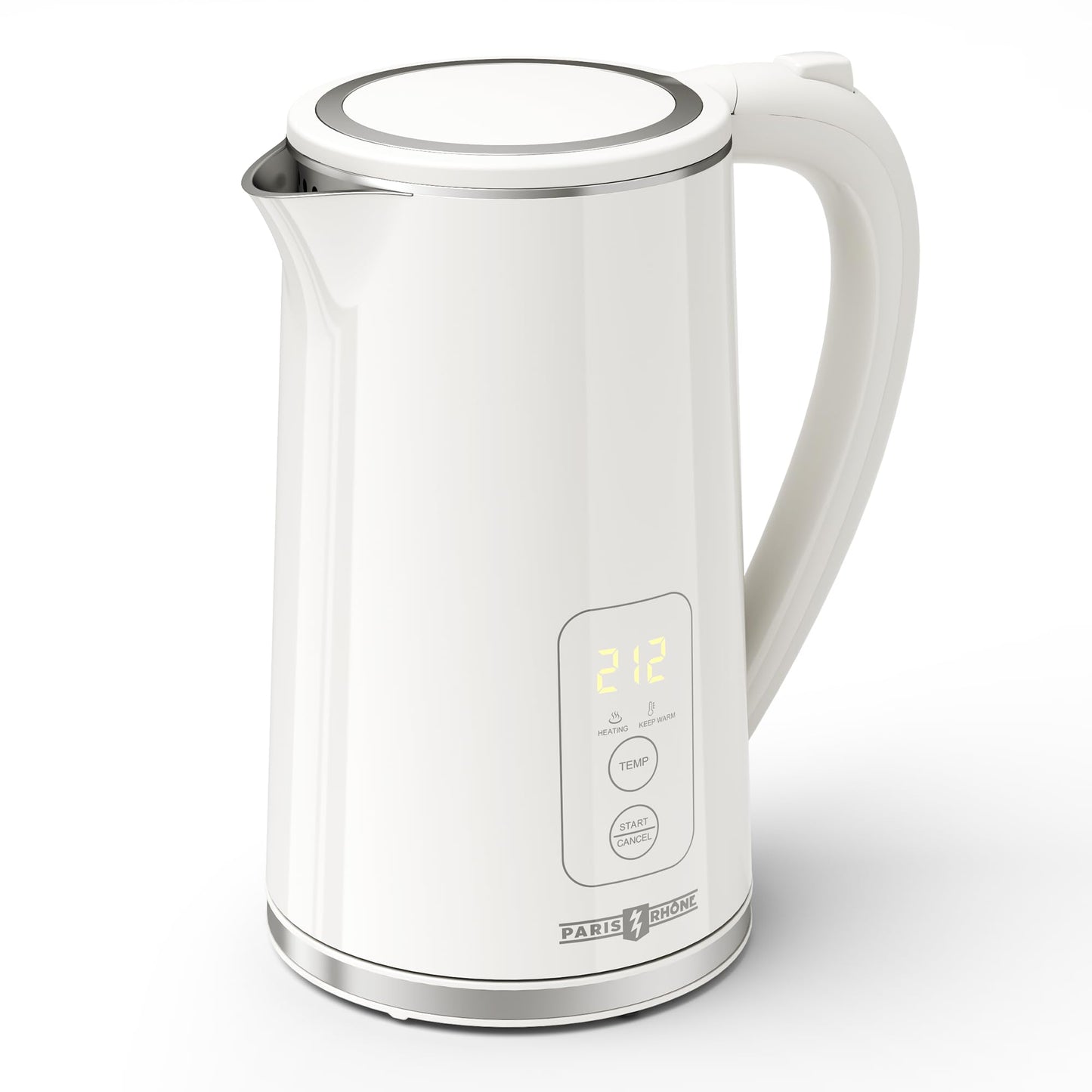Electric Tea Kettle, PARIS RHÔNE1.7L Temperature Control Electric Kettle, 4H Keep Warm Water Boiler with 6 Presets, LED Screen Electric Kettles for Boiling Water, Boil-Dry Protection, BPA Free