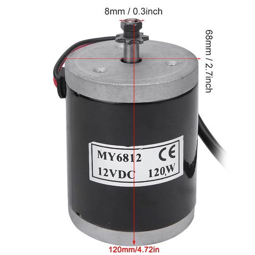 Brush Motor 12V Headerbs MY6812 Underwater 120W High Speed Small with Belt Pulley for Electric Scooter