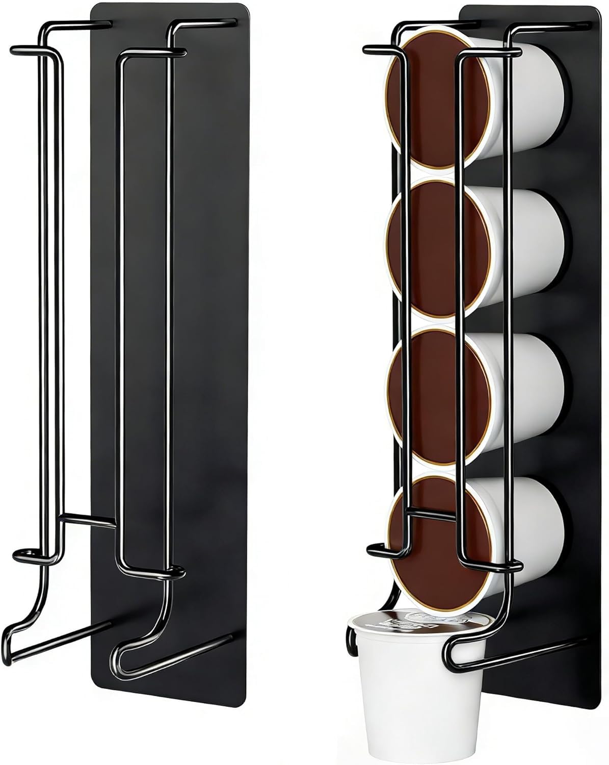 XILIMEN Coffee Pod Holders for Small Countertops, Side Mount Coffee Pod Capsule Organizer & Storage