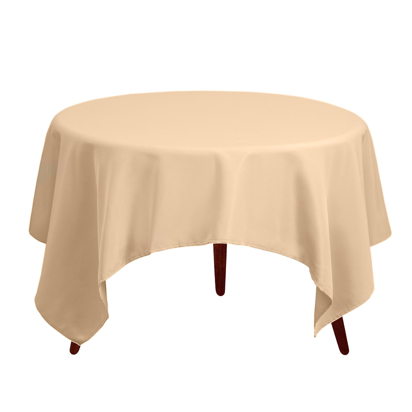 Gee Di Moda Square Tablecloth - 85 x 85 Inch Beige Table Cloth for Large Square or Round Tables - Heavy Duty Washable Fabric - for Buffet Table, Holiday Party, Dinner, Wedding & Baby Shower