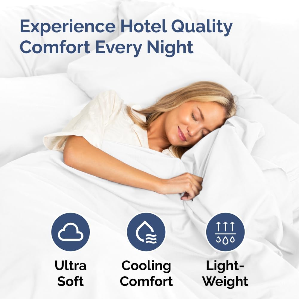 Queen Pillow Cases by [Brand Name] - Ultra Soft Hotel Quality Covers | Wrinkle-Free & Stain Resistant - 4 Piece Set - White