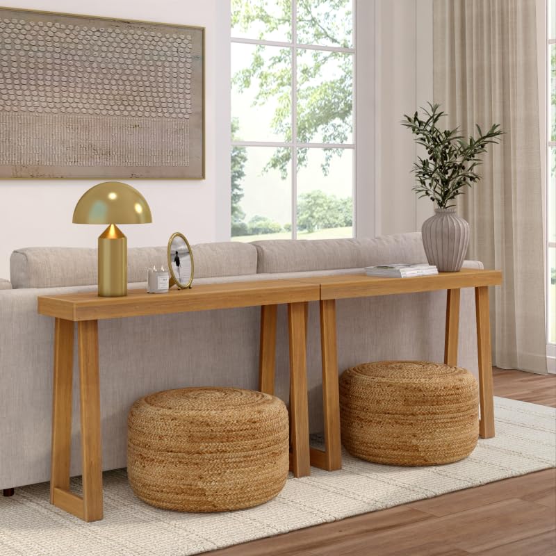 46 Inch Pecan Classic Wood Console Table - Plank+Beam
