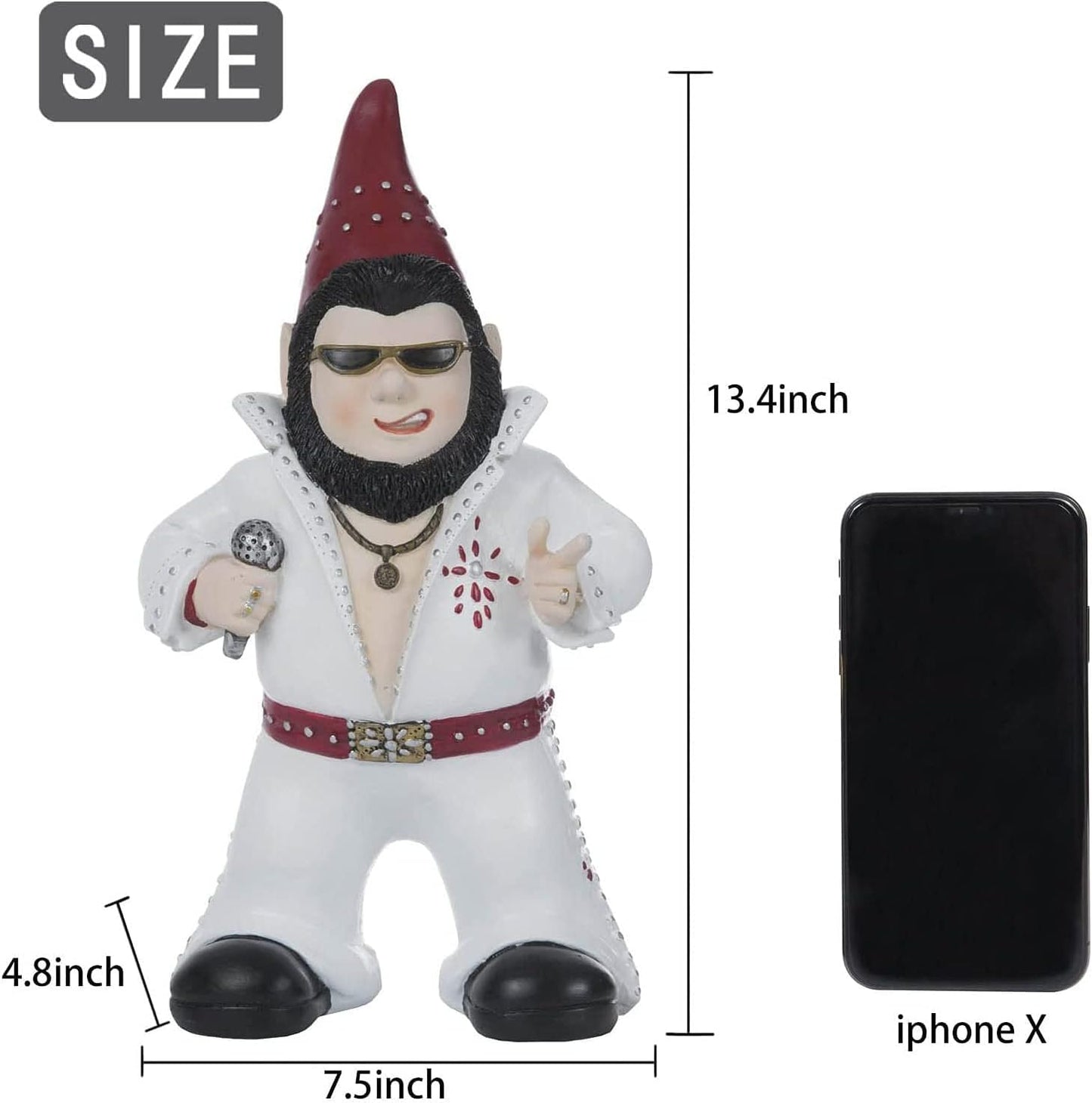 Singer Gnome Garden Statue - Large Outdoor Resin Dwarf Figurine for Patio Decor | Unique Home Gift