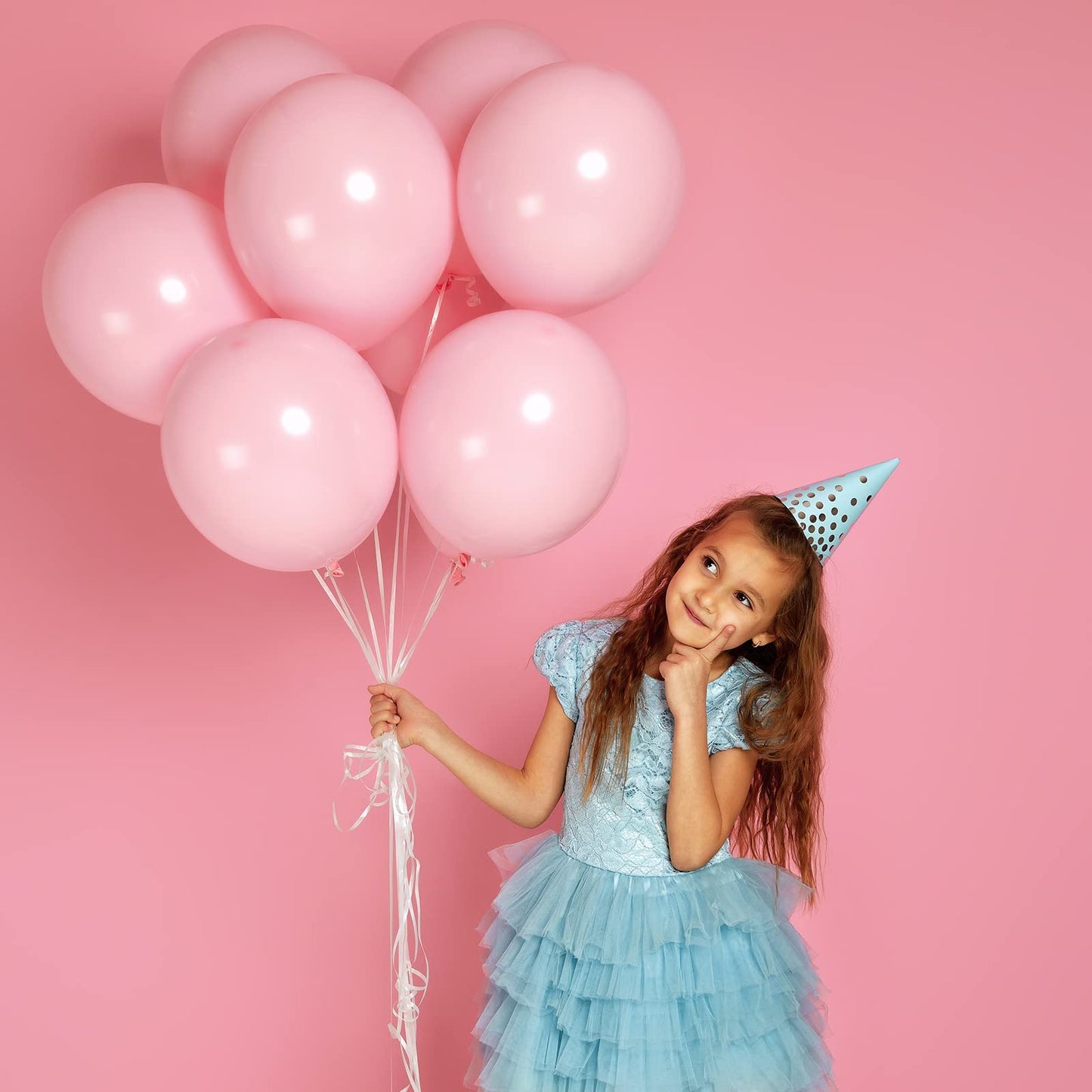 RUBFAC Pink Balloons 129pcs Light Pastel Pink Balloon Different Sizes 18 12 10 5 Inch for Garland Arch Mother's Day Birthday Party Baby Shower Gender Reveal Wedding Anniversary Easter Decoration