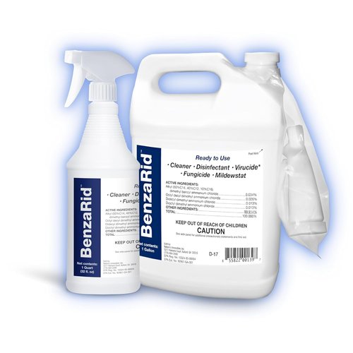 BenzaRid Pro Mold Killer - Multi-Purpose Fungicide & Disinfectant | 1 Gal + 32 oz | EPA Registered