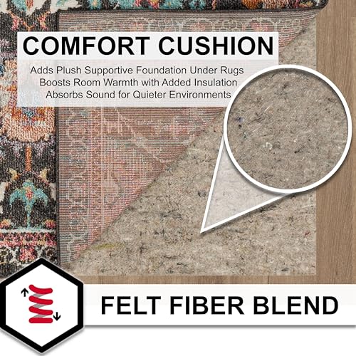 Mohawk Home Ultra Premium 1/4 Inch Felt Rug Pad 8' x 10' - All Surface Cushion & Floor Protection