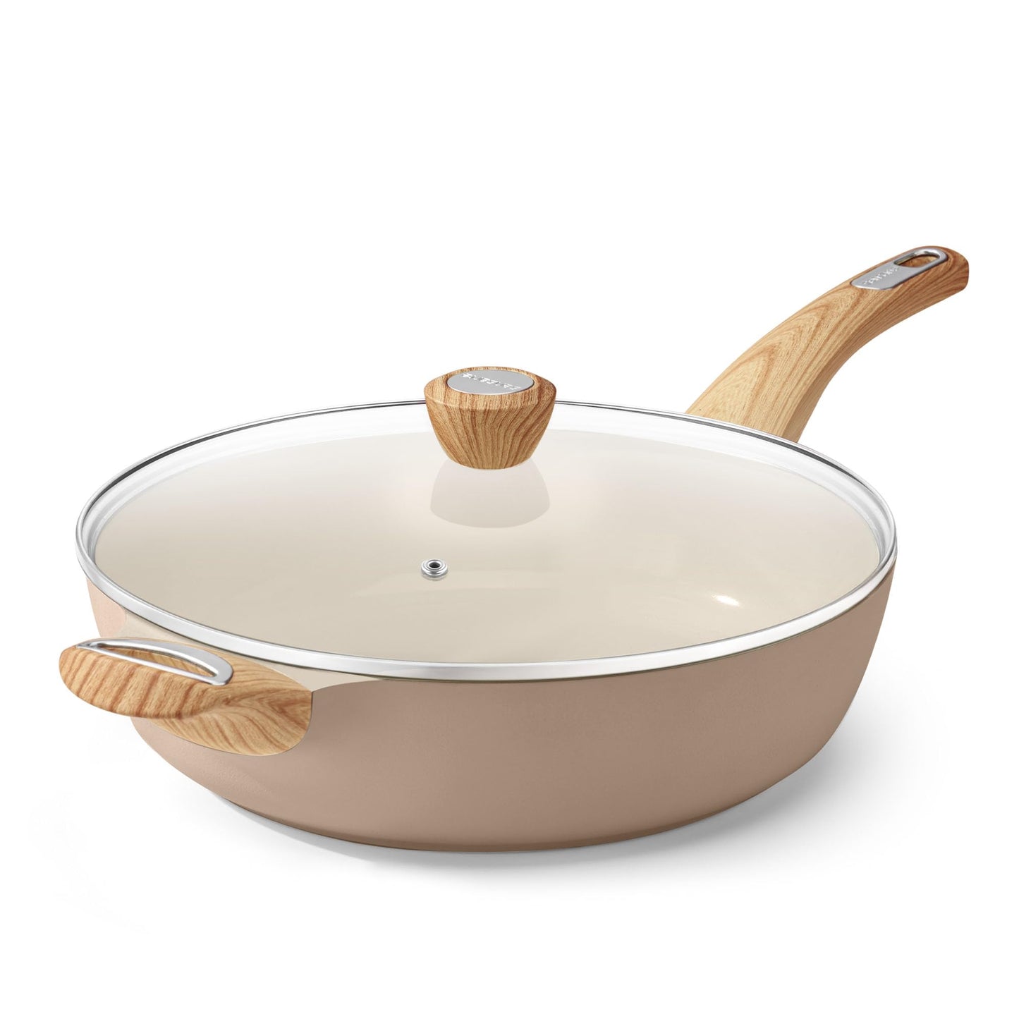SENSARTE Ceramic Nonstick Frying Pan Skillet with Lid, 13.3 Inch Large Deep Frying Pan, 6 QT Saute Pan, Induction Pan, Healthy Non Toxic Cooking Pan with Helper Handle, PFOA PFAS PTFE Free