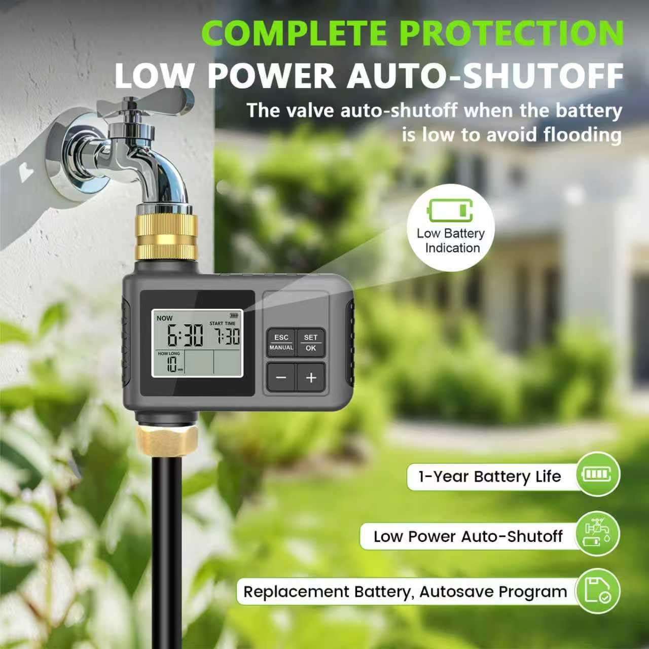 Skiennix 60Ft Drip Irrigation System - Automatic Garden Watering Kit with Smart Timer & Adjustable Nozzles