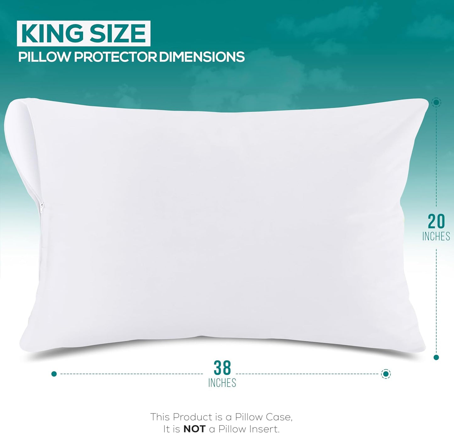 Utopia Bedding King Size Pillow Protectors - Set of 6 Zippered, Waterproof & Dust Mite Proof Covers | Ultra Soft White Encasements