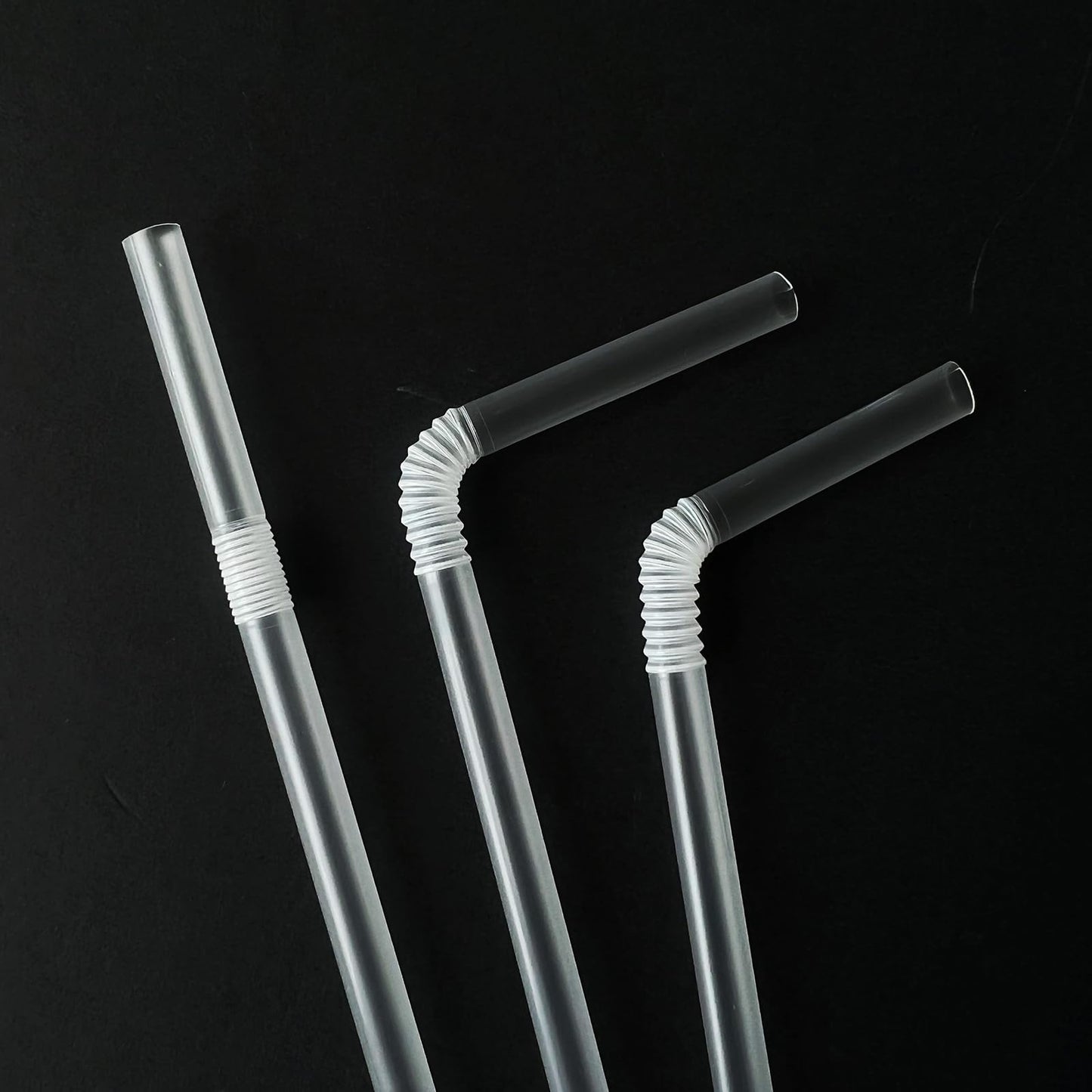 YAOSHENG [500 counts] Clear Straw 8.26" x 0.23" Individually Wrapped Straws, Flexible Drinking Straws, Disposable Bendy Plastic Straws (500, Transparent - (Paper Wrapped))