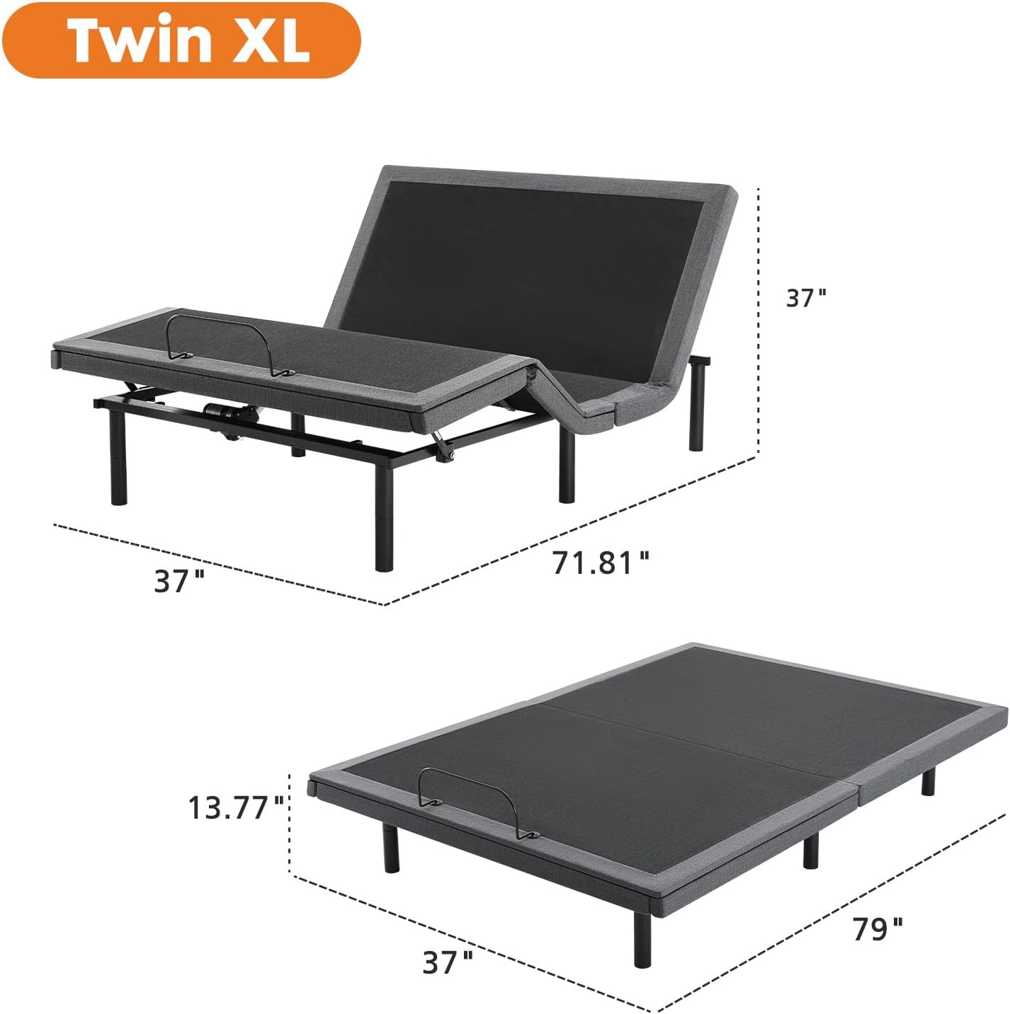 Sweetcrispy Adjustable Bed Frame - Ergonomic Electric Base with Wireless Remote & USB Ports | Twin XL Size