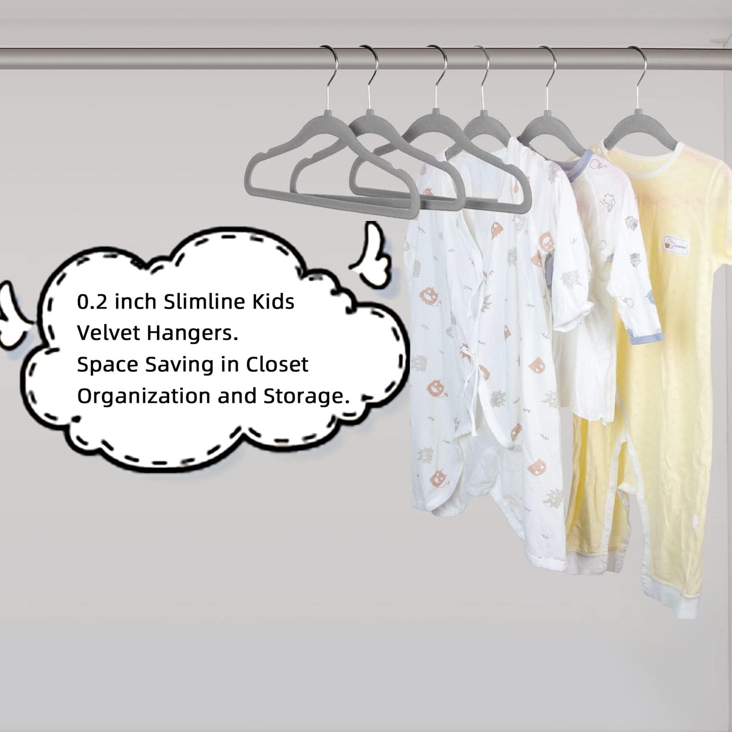 GoodtoU Kids Velvet Hangers,30 Pack Baby Hangers for Closet Non Slip Velvet Clothes Hanger Coat Hangers for Toddler Children Infant Hanger (Dark Grey 30Pack)