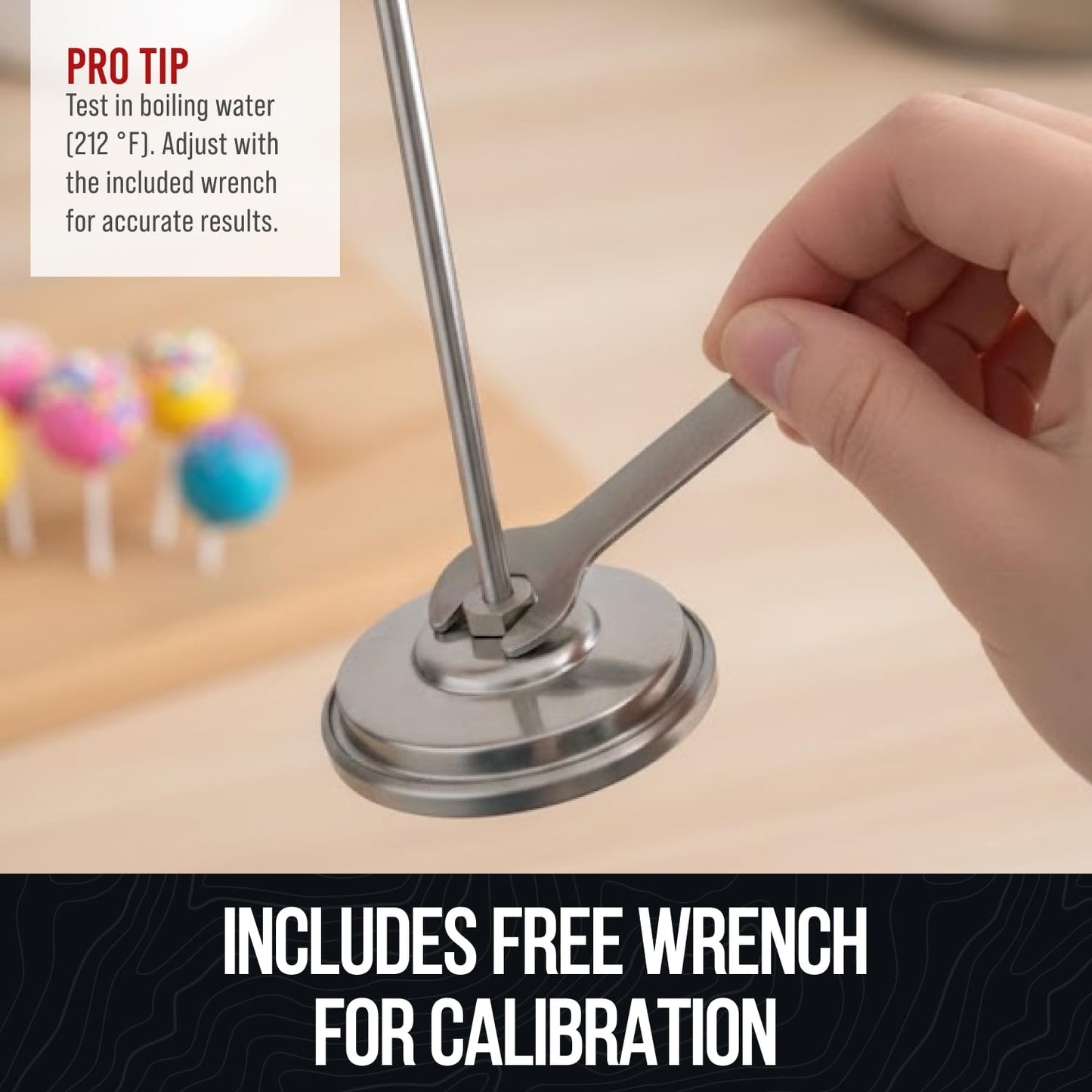 CRAFT911 Candy Thermometer with Pot Clip - Deep Fry Oil Thermometer for Frying and Candle Making (White)