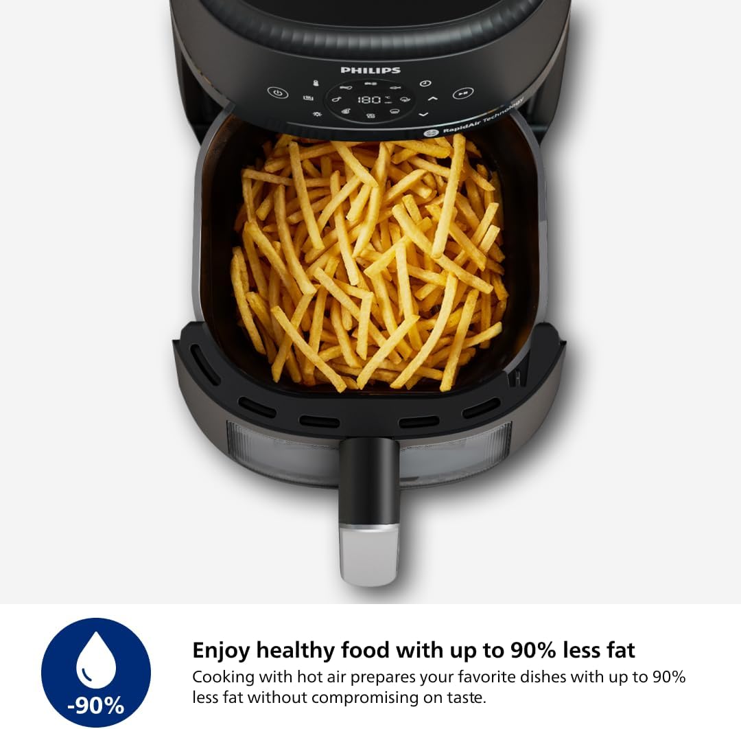 Philips Air Fryer 2000 Series - 13-in-1 Functions, 6.6 Quarts, Compact Design, Black | NA231/00