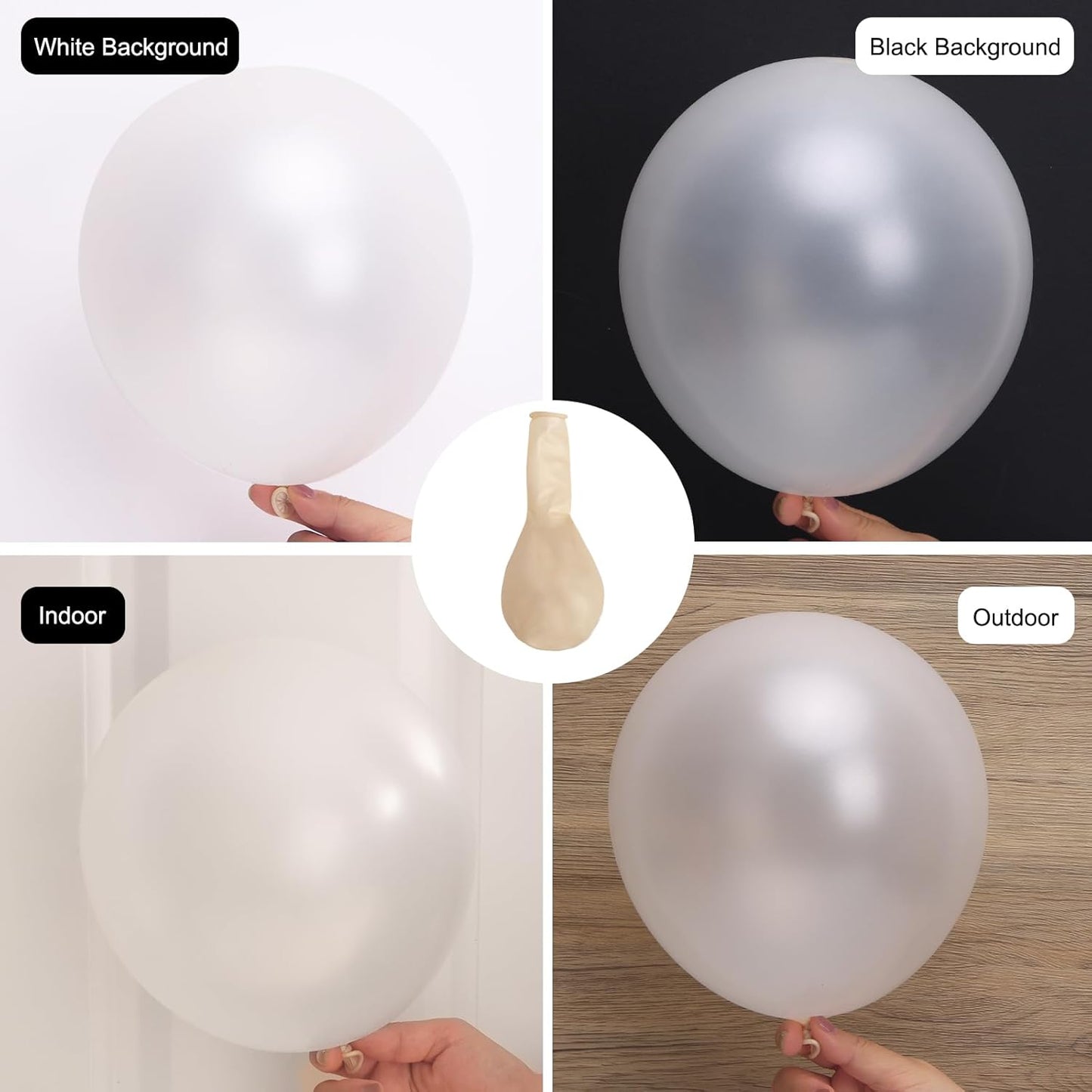RUBFAC Pearl White Balloons - 120pcs 12-Inch White Latex Balloons for Parties & Weddings