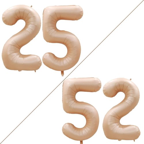 GOER Jumbo 42-Inch Number 25 Balloons - Perfect for 25th Birthday Party Decorations | Caramel Foil