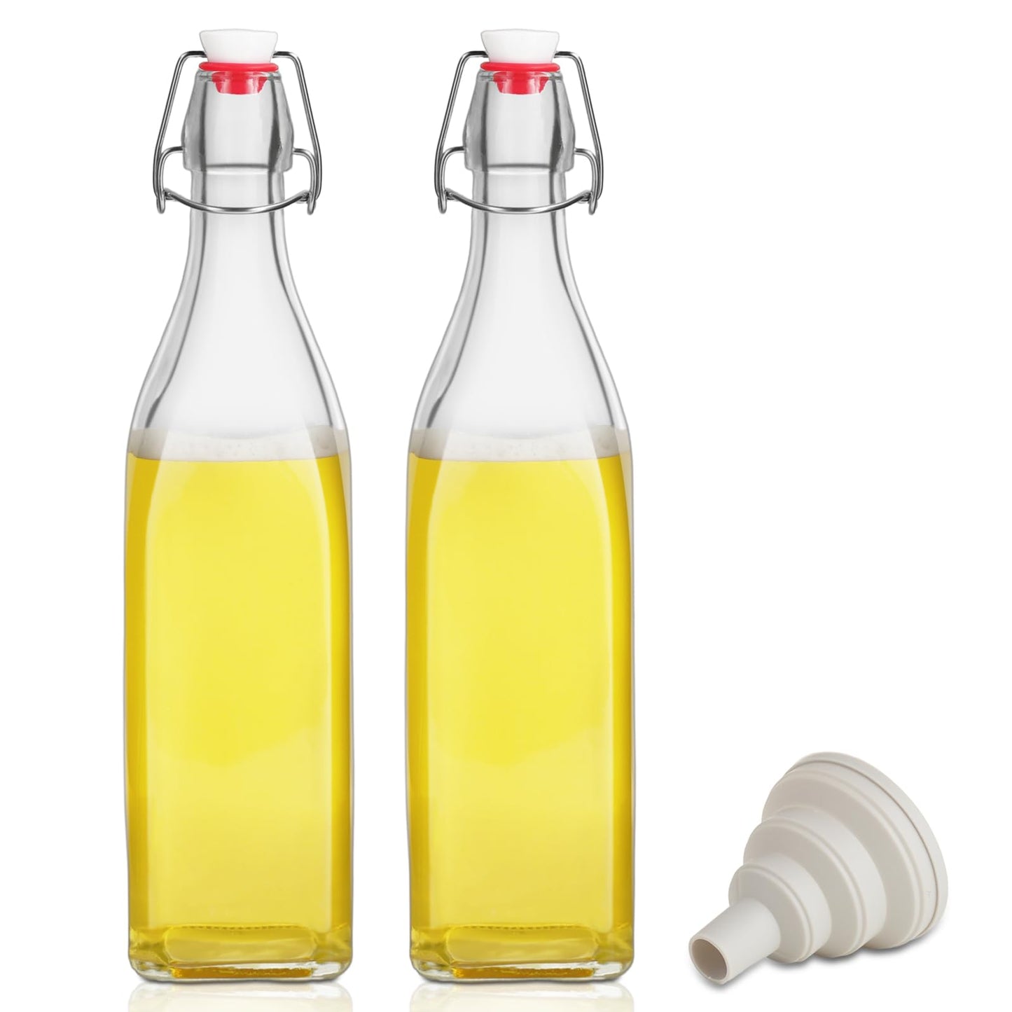 Wagrvuy 33.75 Oz Swing Top Glass Bottles - 2 Pack Flip Top Bottles with Airtight Stopper Lid for Home Brewing 2nd Fermentation Kombucha Limoncello Mead Soda Beer Juice Water Wine Tea Beverages Oil