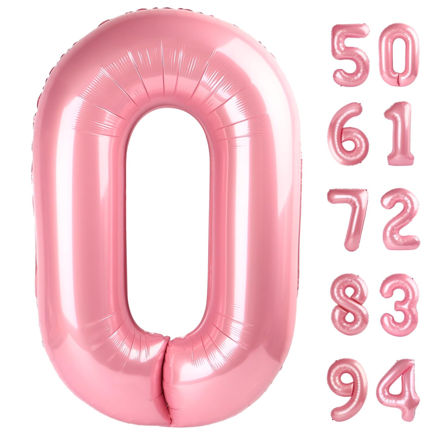 Pearlescent Pink Number 20 Balloons 40 inch, 20 Number Balloons, 20th Birthday Decorations, 20 Year Old Women Pastel Pink Party Supplies