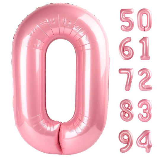 Pearlescent Pink Number 20 Balloons 40 inch, 20 Number Balloons, 20th Birthday Decorations, 20 Year Old Women Pastel Pink Party Supplies