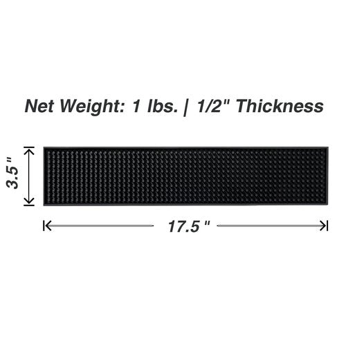 BARsics 17.5x3.5 inches Long PVC Bar Rail Mat Non-Slip Serving Spill Mat (Pack of 2)