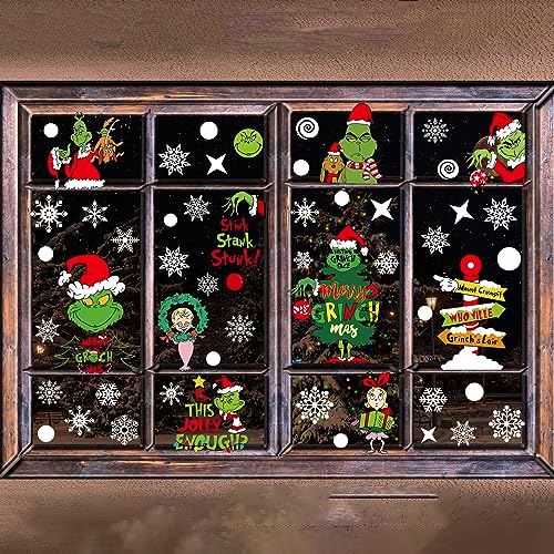 Christmas Window Clings Decorations for Glass Windows Winter Stickers