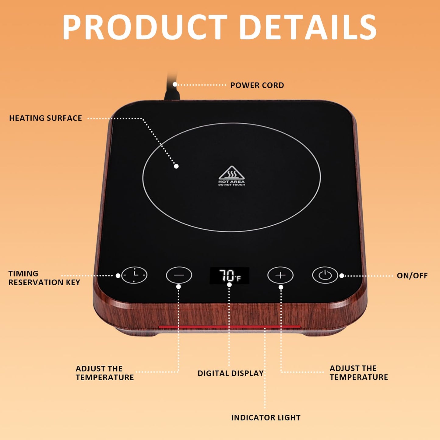 Sourdough Starter Warmer, MAXVINI Upgrade Sourdough Warming Mat with Precision Temperature Control (70-100°F) Auto-Warming Sensor, 0-12H Timer & Auto On/Off, for Home Bakers & Beginners - Wood Grain
