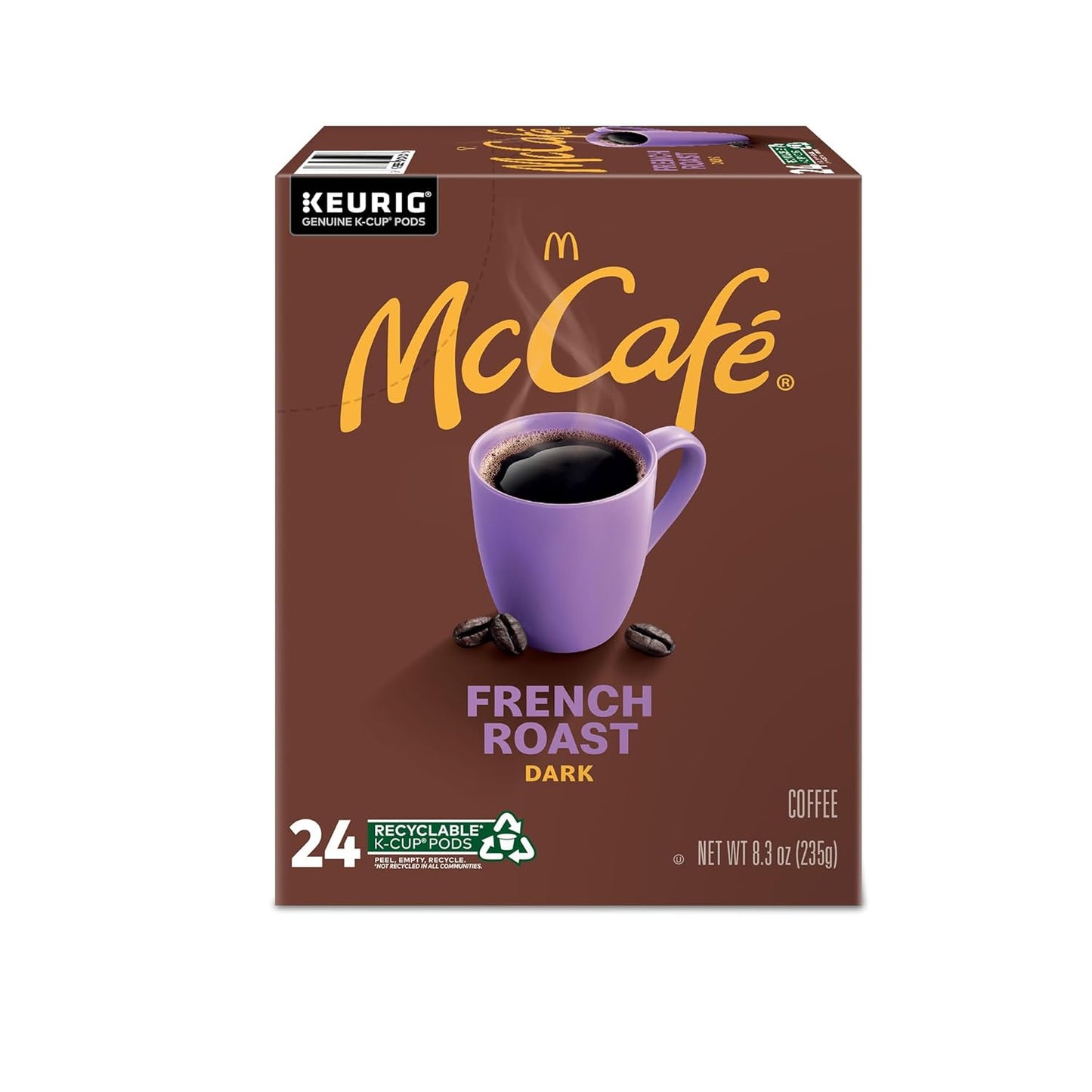 McCafe French Roast Coffee K-Cup Pods - Dark Roast, Single Serve, 96 Count (4 Packs of 24)
