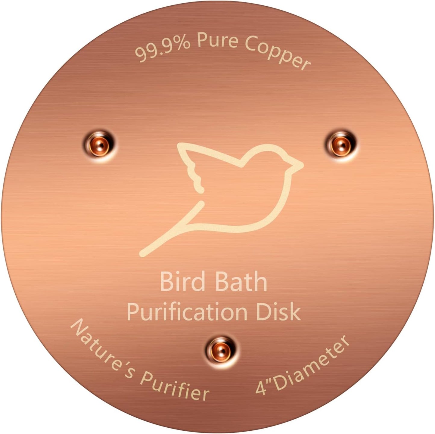 NNG Copper Bird Bath Purification Disk - 0.6mm Thick Reinforced 99.9% Pure Copper | All-Season Outdoor Cleaner