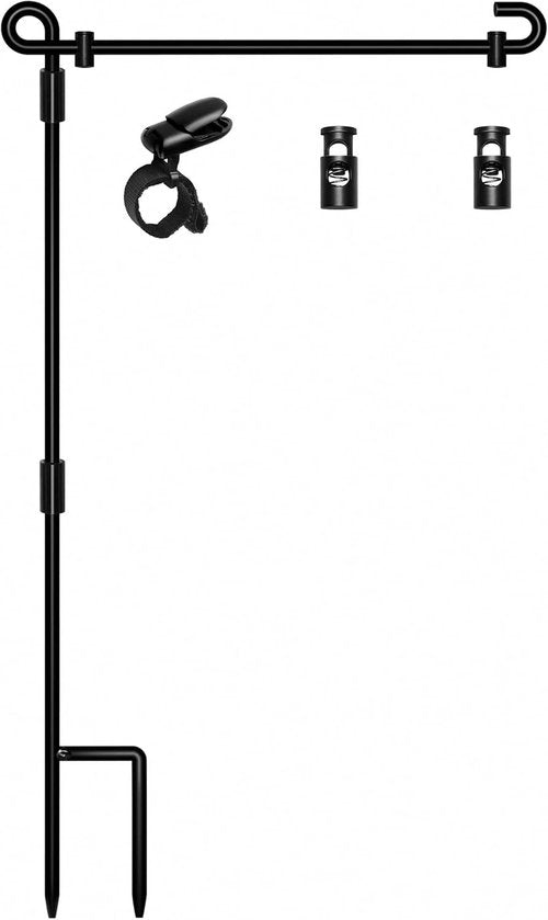 HOOSUN Garden Flag Stand - Premium Metal Holder with Weather-Proof Finish & Clip | Durable Outdoor Decor