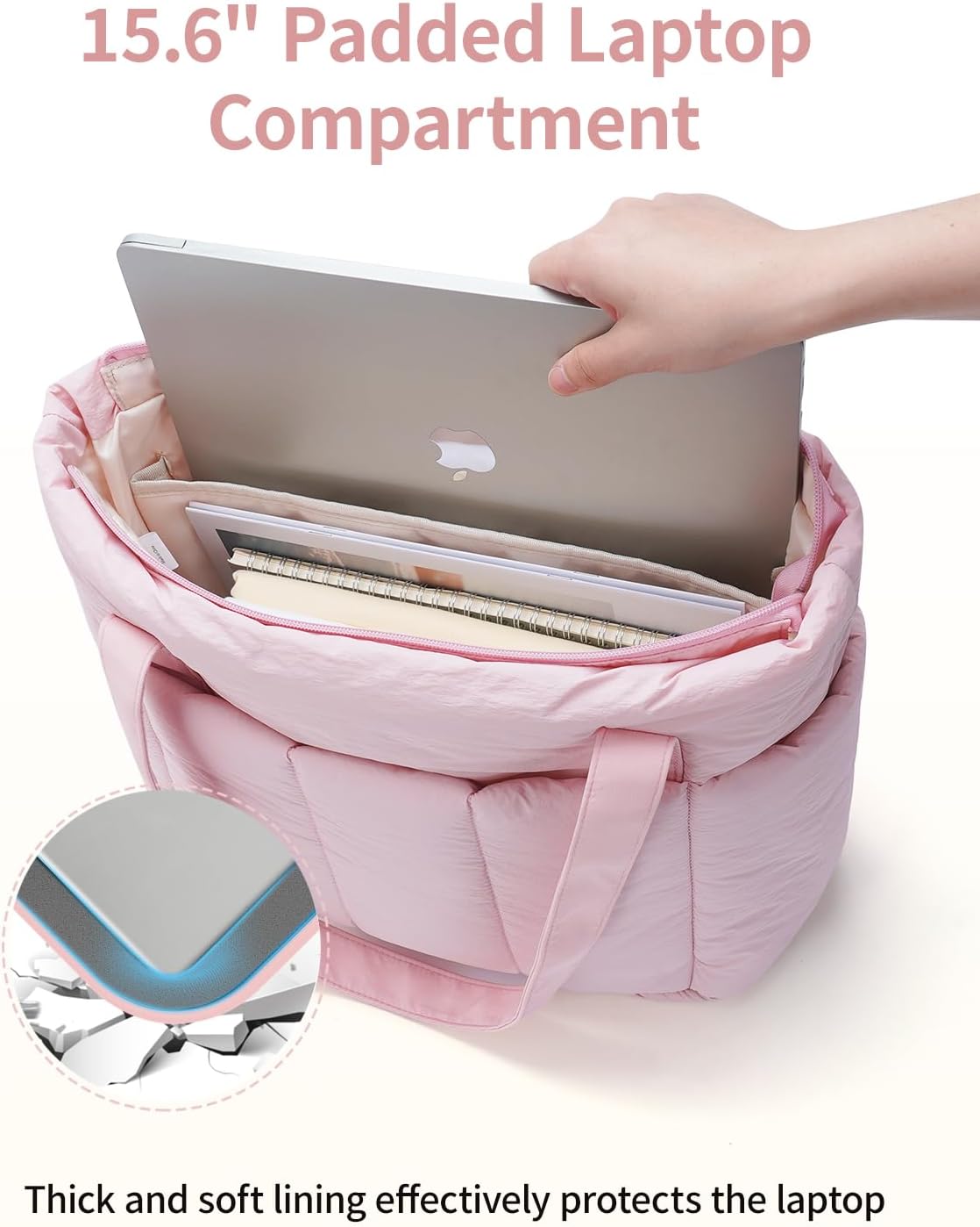 Narwey Puffer Tote Bag - Stylish Work Tote with Laptop Compartment | Perfect for Travel & Everyday Use