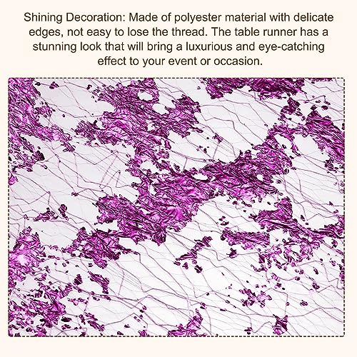uxcell Deep Purple Metallic Foil Mesh Table Runner 11 x 360 Inch Pack of 2 for Events