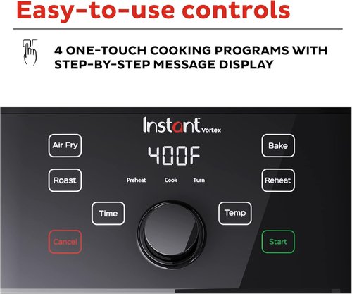 Instant Pot Vortex 5.7QT Air Fryer - 4-in-1 Functions with Smart Cooking Programs & 100+ Recipes | Black