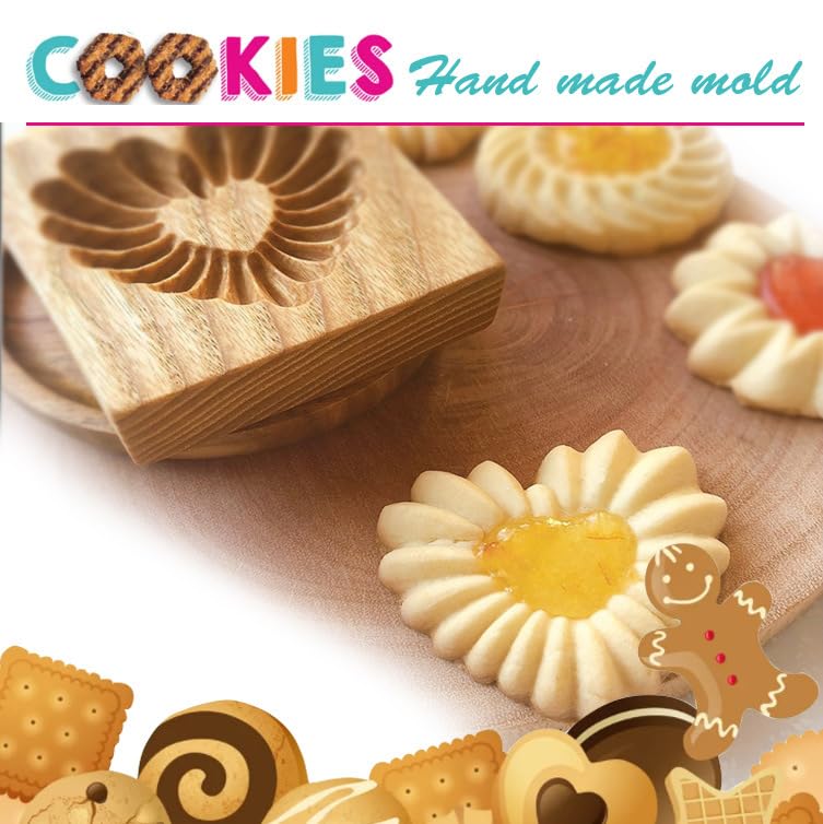 3Pcs Wooden Cookie Biscuit Mold Cutters Molds 3D Baking Funny