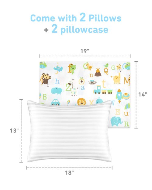 Babebay Toddler Pillow - Soft Cotton, Machine Washable, 13x18 Inches - Perfect for Sleep | 1 Pack