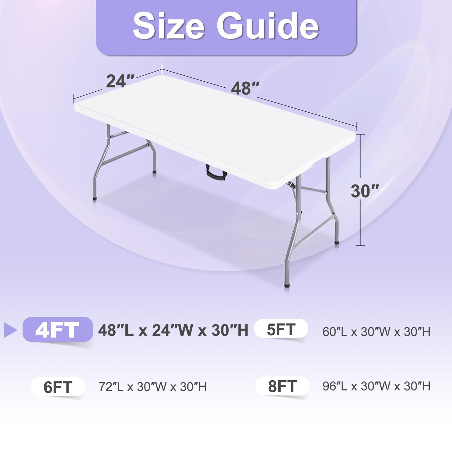 ABCCANOPY 4 FT Black Spandex Table Cover Stretch Fitted Wrinkle Resistant Tablecloth Reuse for Rectangular Folding Table Patry Event Wedding Banquet Protector