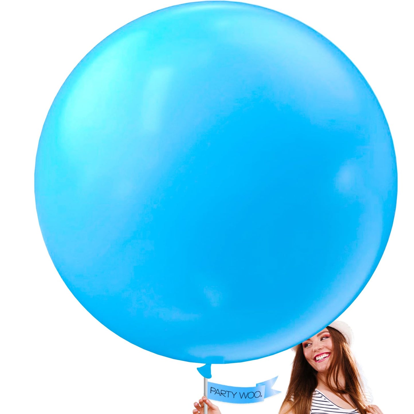 PartyWoo Light Blue Balloons 4pcs 36 Inch Baby Pastel Blue Latex Helium Balloons for Baby Shower Wedding Gender Reveal Graduation Mermaid Birthday Pool Anniversary Beach Party Decorations Blue-Y20