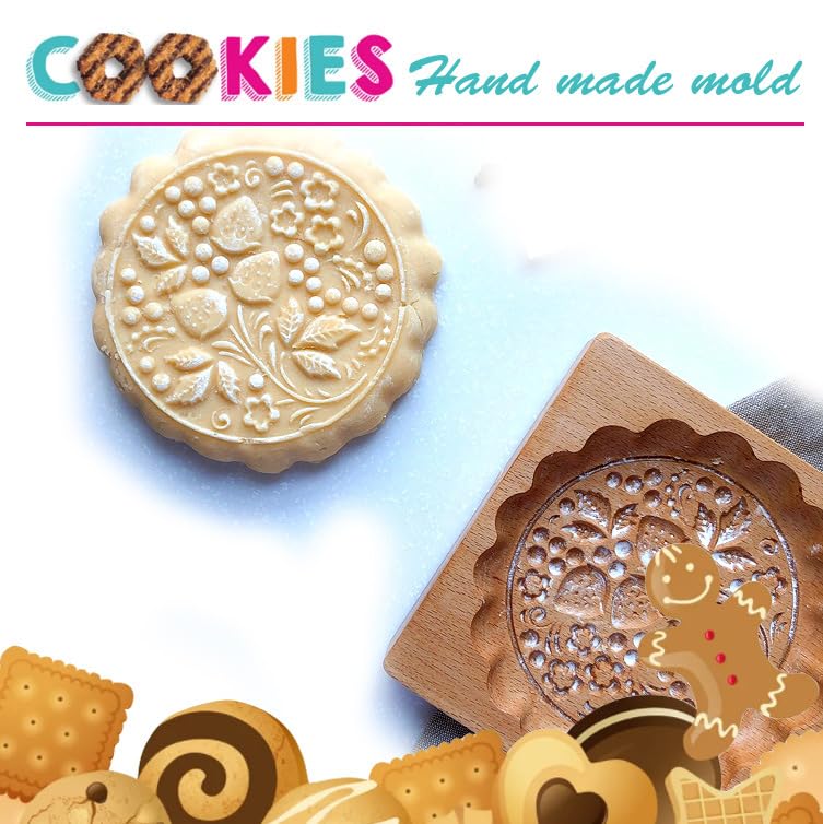 3Pcs Wooden Cookie Biscuit Mold Cutters Molds 3D Baking Funny