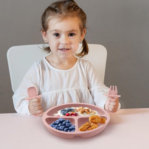 Eascrozn Baby Spoons & Forks Set - 6 Pack Silicone Utensils for Self-Feeding | BPA-Free, Dishwasher Safe