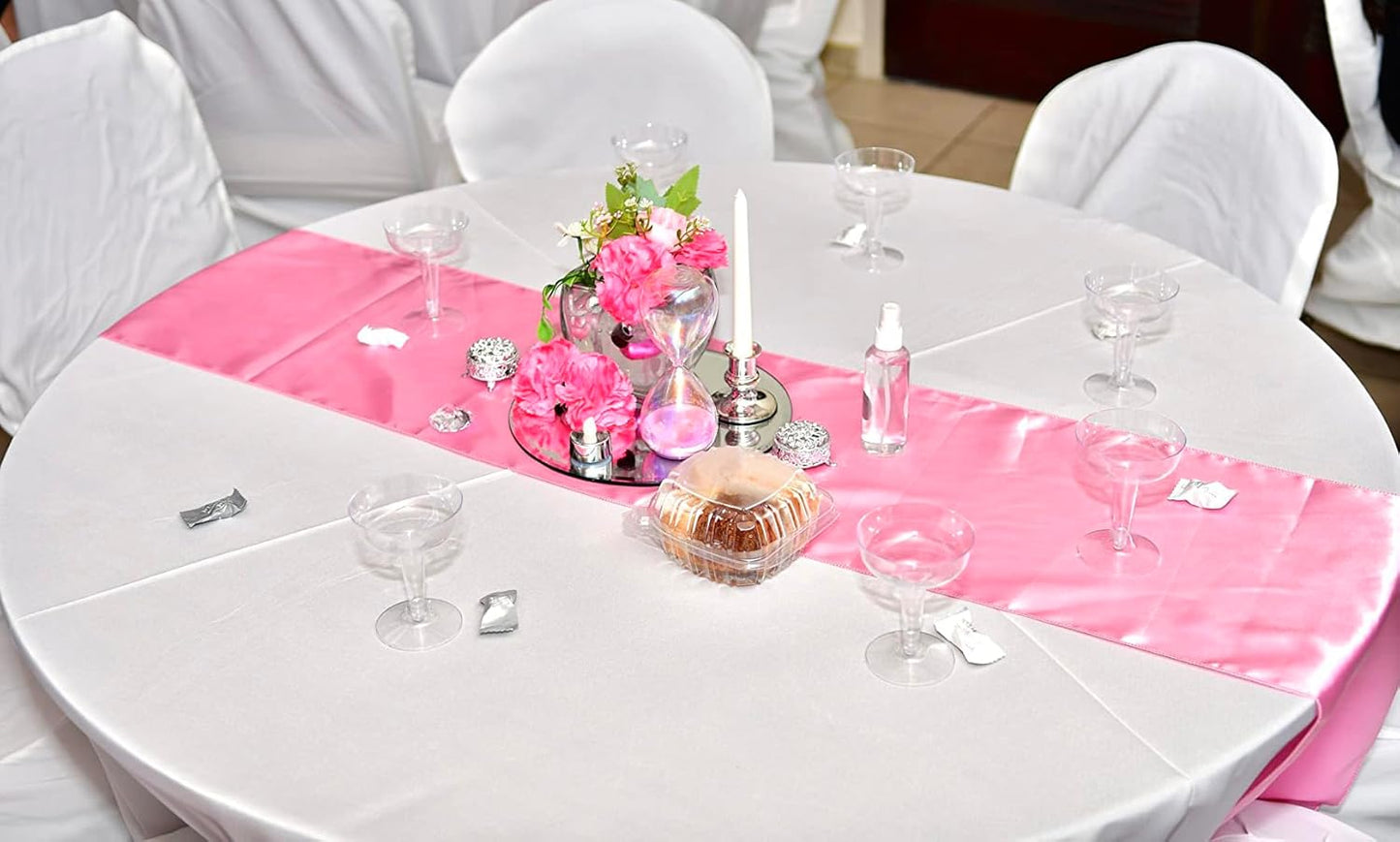 Skiennix Wedding Satin Table Runners - 10 Pack, 12" x 108" for Parties & Events | Yellow