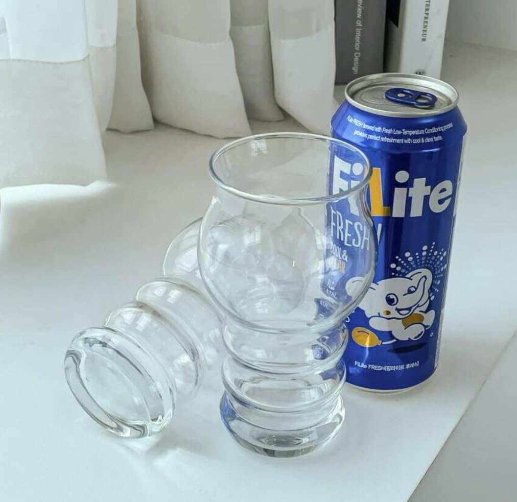 PIETA Cloud-Shaped Beverage Drinking Glass Cup Gift Set (14.5oz, 2pcs) with Coasters – Stylish Gift for Any Occasion