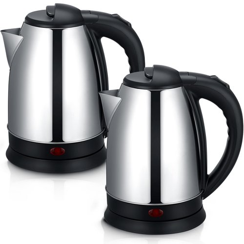 Baquler 2 Pcs 2L Electric Kettle Stainless Steel Hot Water Kettle with Auto Shut off and Boil Dry Protection Tech Electric Hot Water Pot Fast Boil for Coffee Tea Beverages