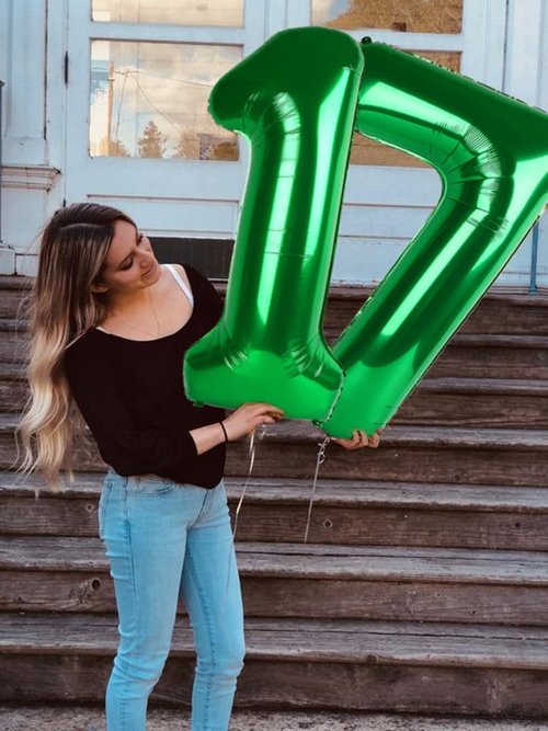 27 Number Balloon - 40 Inch Dark Green - Perfect for Birthday, Wedding, Graduation Celebrations