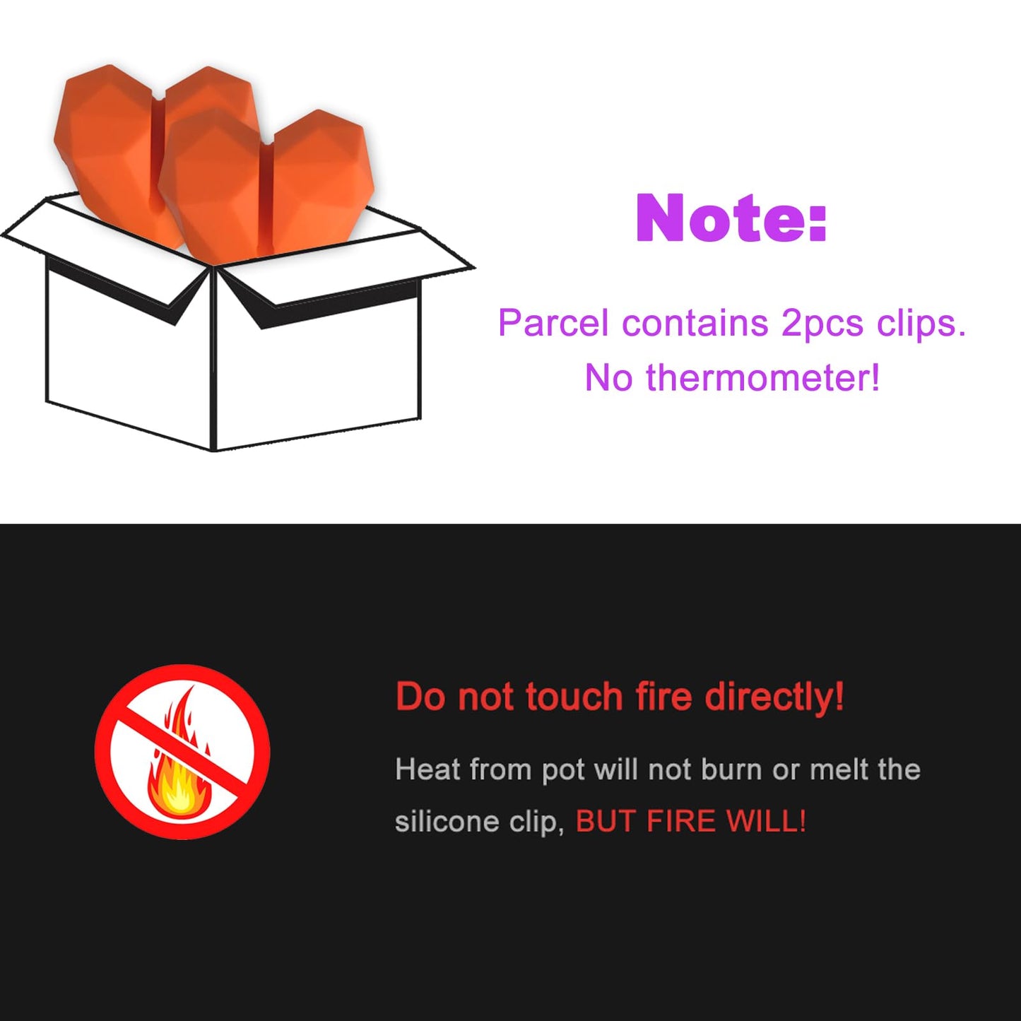 2Pcs Silicone Non-Scratch Pot Clip, Thermometer Clips for Candy Making, Hand-Free Holder to Measure Temperature of Oil, Milk, Chocolate, Candle, Deep Fryer and Cooking Melting Pots