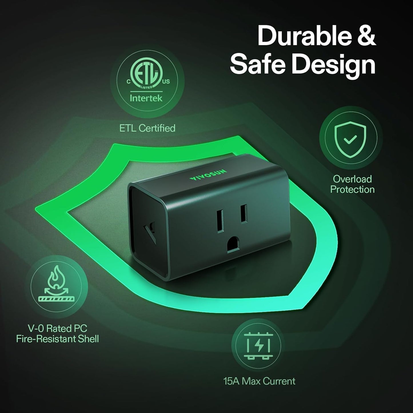VIVOSUN Smart WiFi Outlet Controller A10 - 15A 1800W Remote Control Plug for Grow Tents